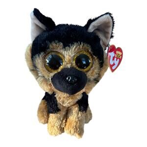 TY Beanie Boos SPIRIT the USA‎ Black German Shepherd Plush Dog Toy 6” W/ Tag